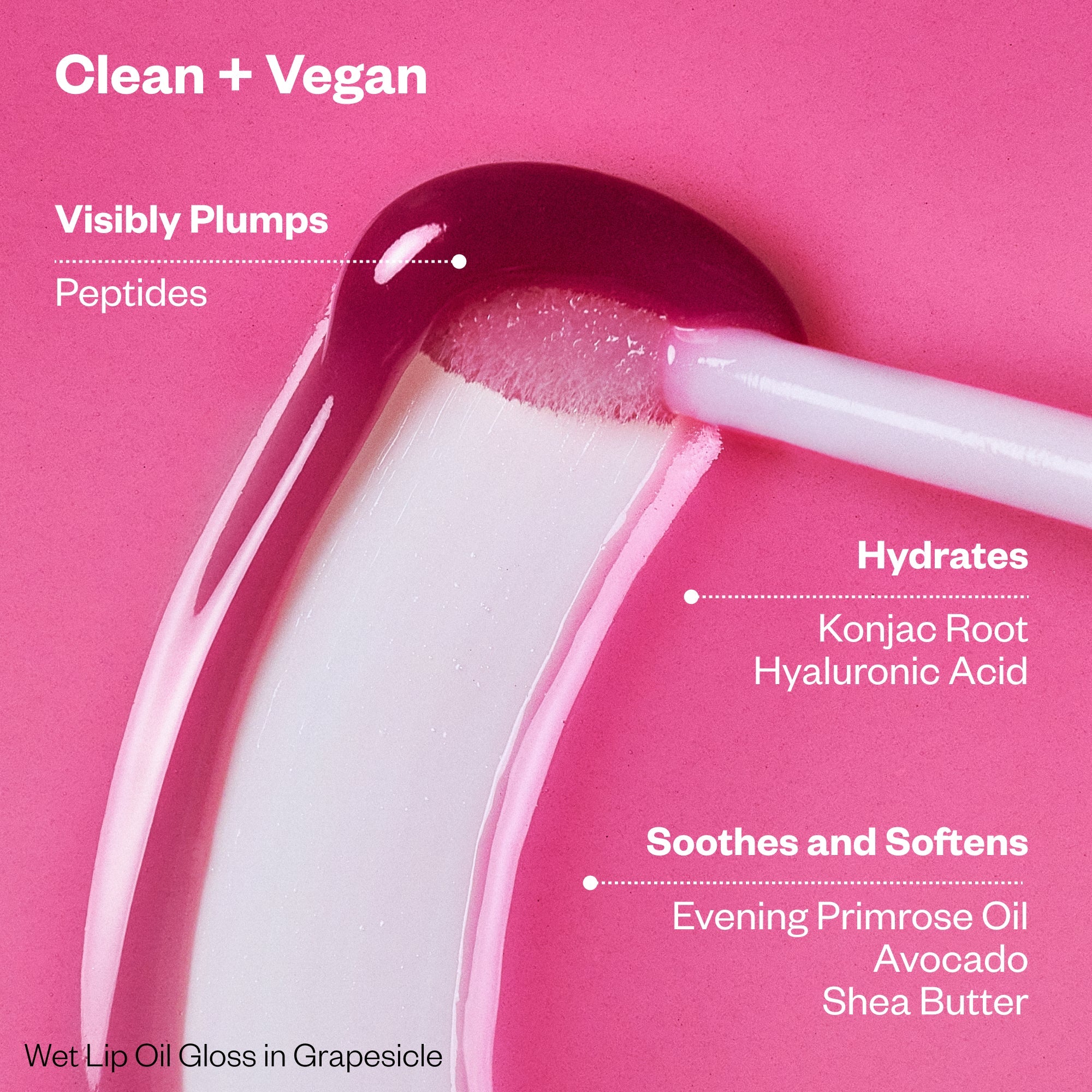 Wet Lip Oil Gloss ingredients and benefits - Clean + Vegan